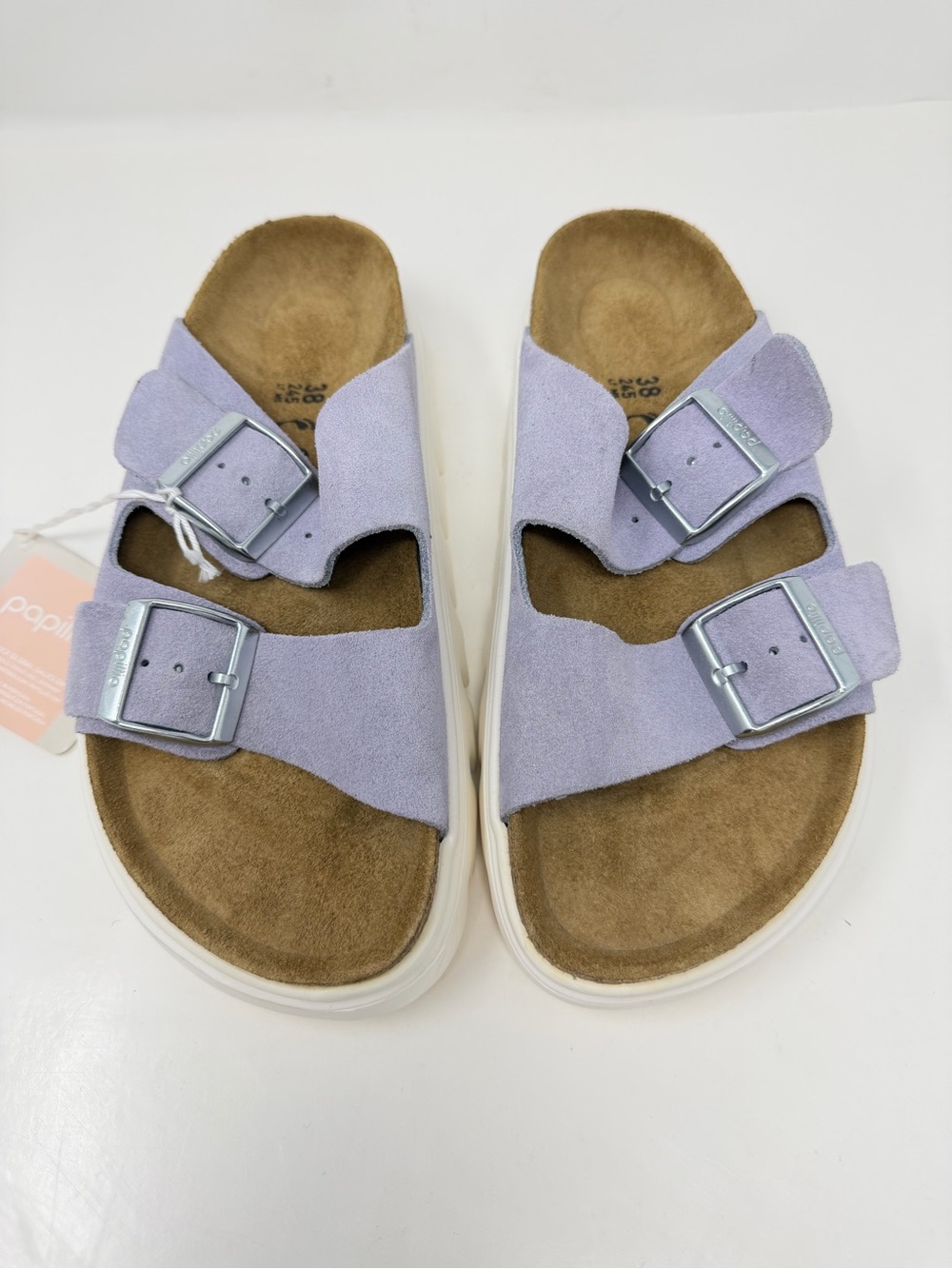 Birkenstock Papillo Arizona Flex Platform Sandals Leather Purple Size EU 38 US7